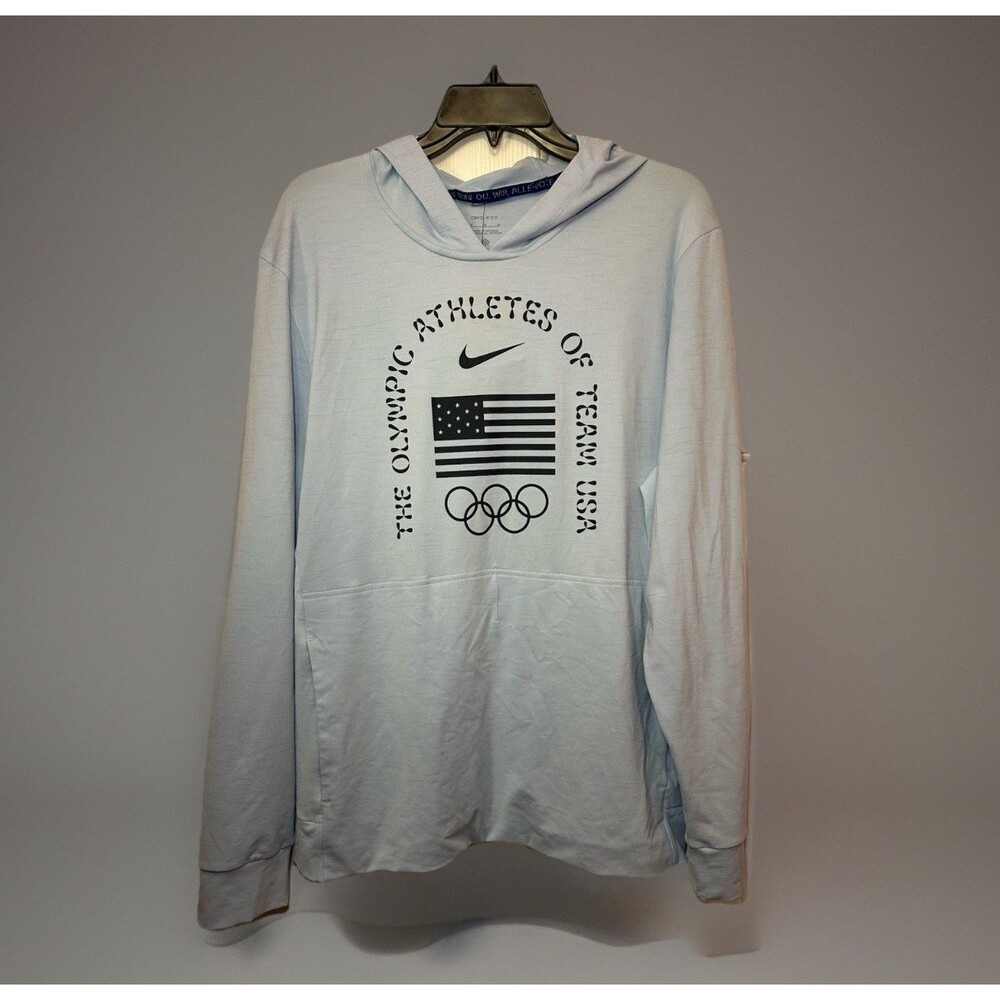 Size M Nike Dri-Fit Team USA Olympic Yoga Restore Hoodie Men Blue FN0980-477 NEW